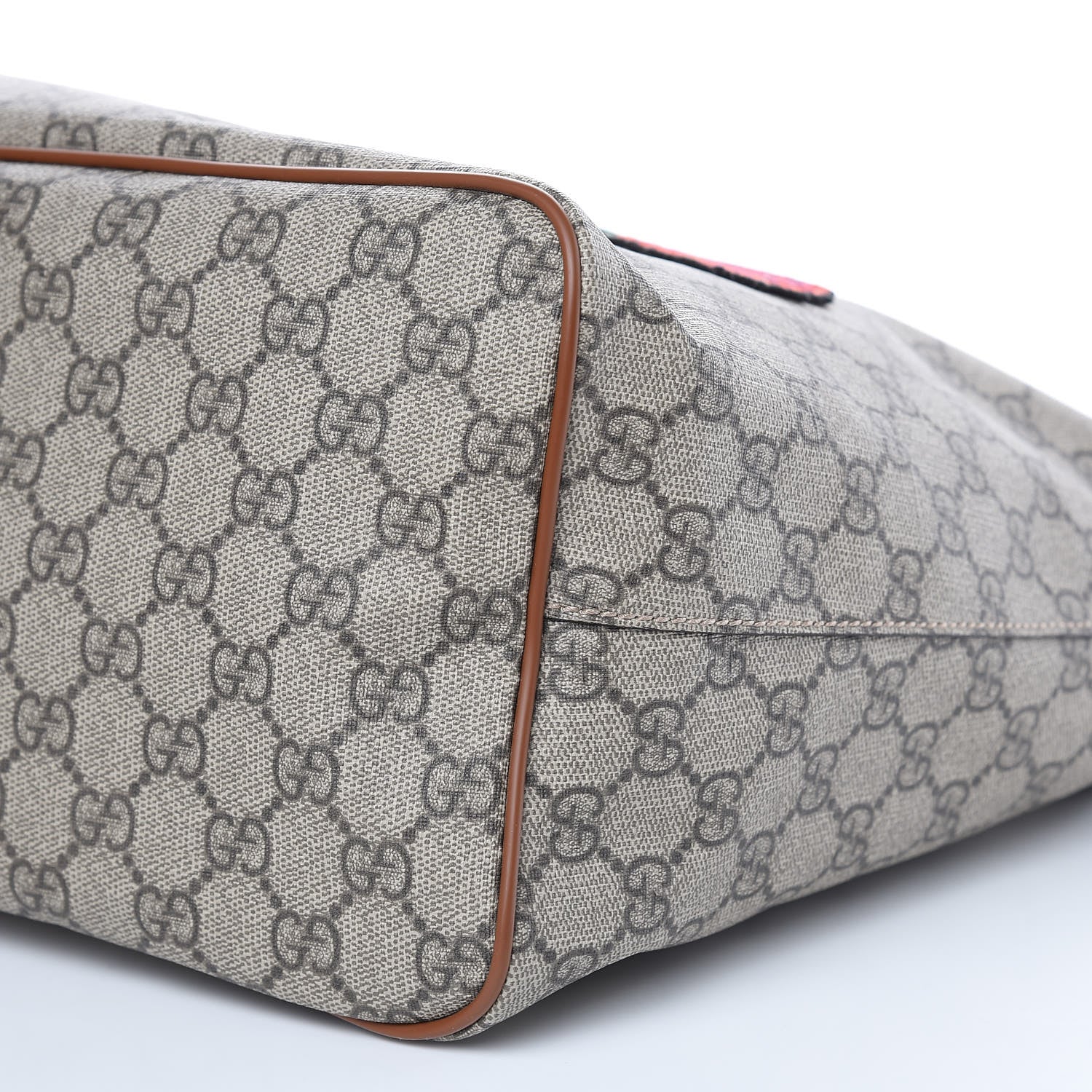 Gucci Soft GG Supreme Monogram Blind For Love Embroidered Medium Crossbody Tote Beige Tuscany Multicolor 10 of 11