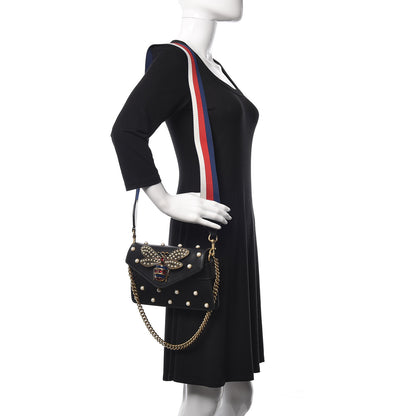 Gucci Nappa Pearl Studded Mini Queen Margaret Broadway Shoulder Bag Black 3 of 12