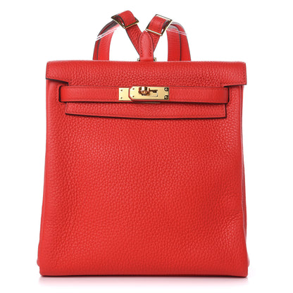 Hermes Taurillon Clemence Kelly Ado Backpack Rouge De Coeur 1 of 22
