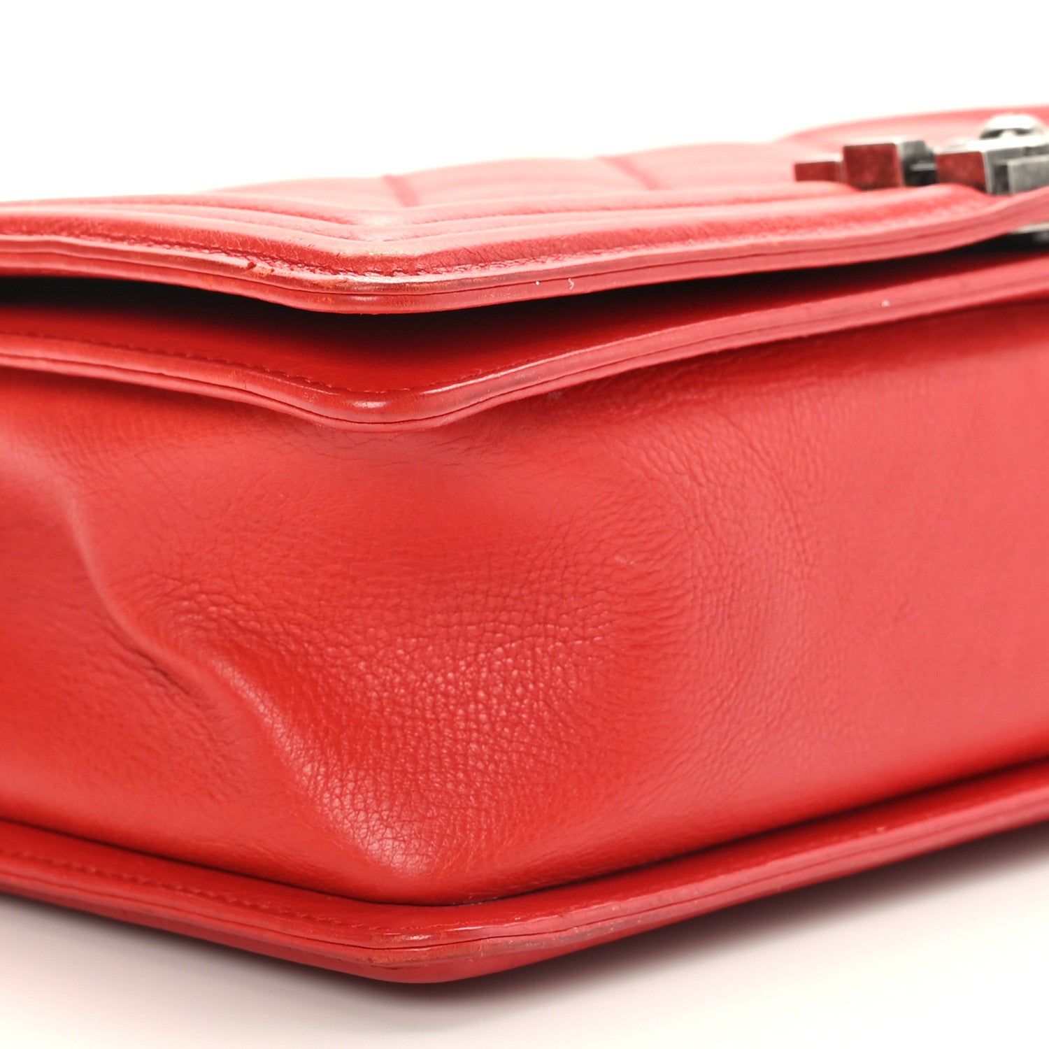 Chanel Calfskin Double Stitch New Medium Boy Flap Red 8 of 9