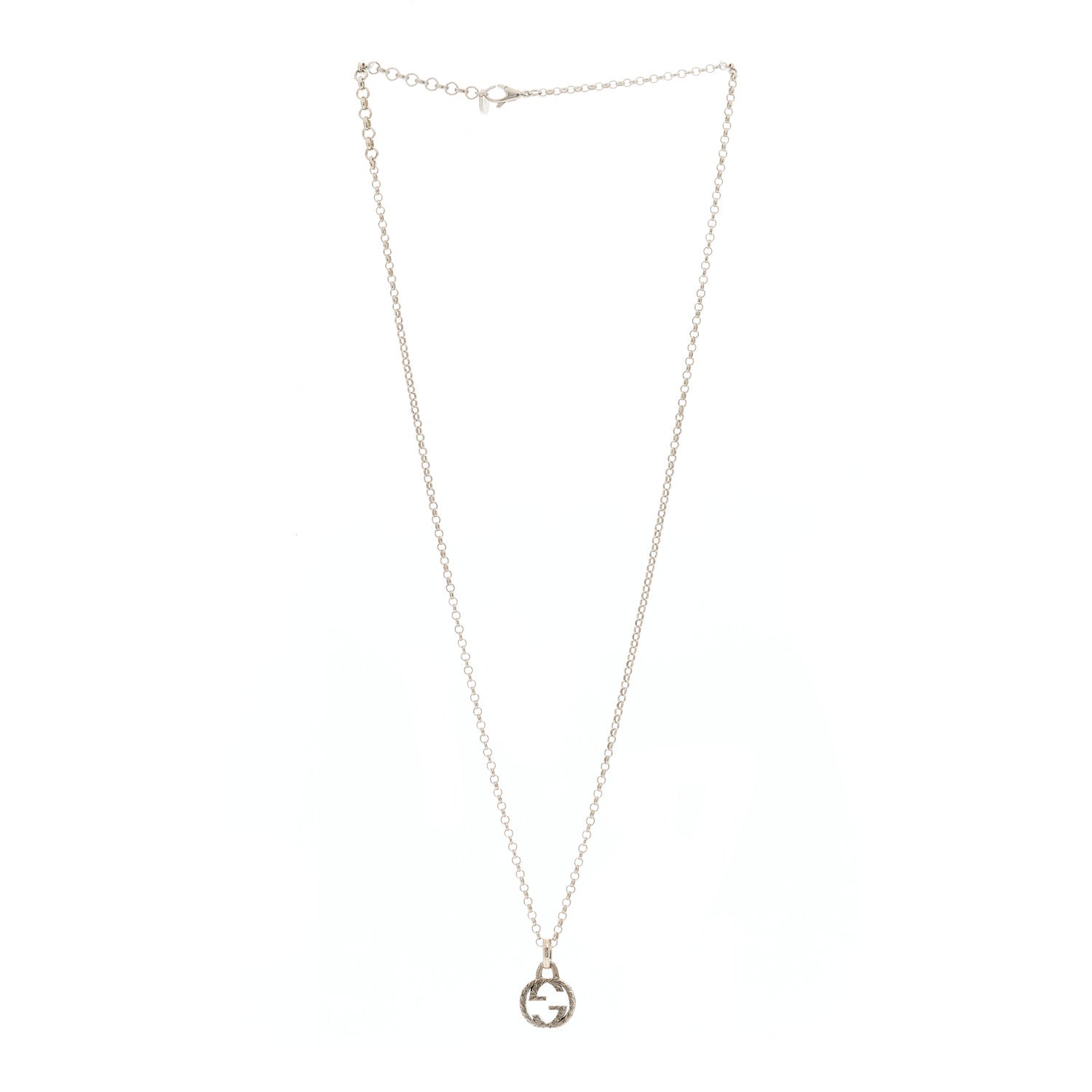 Gucci Sterling Silver Interlocking G Pendant Necklace 2 of 4