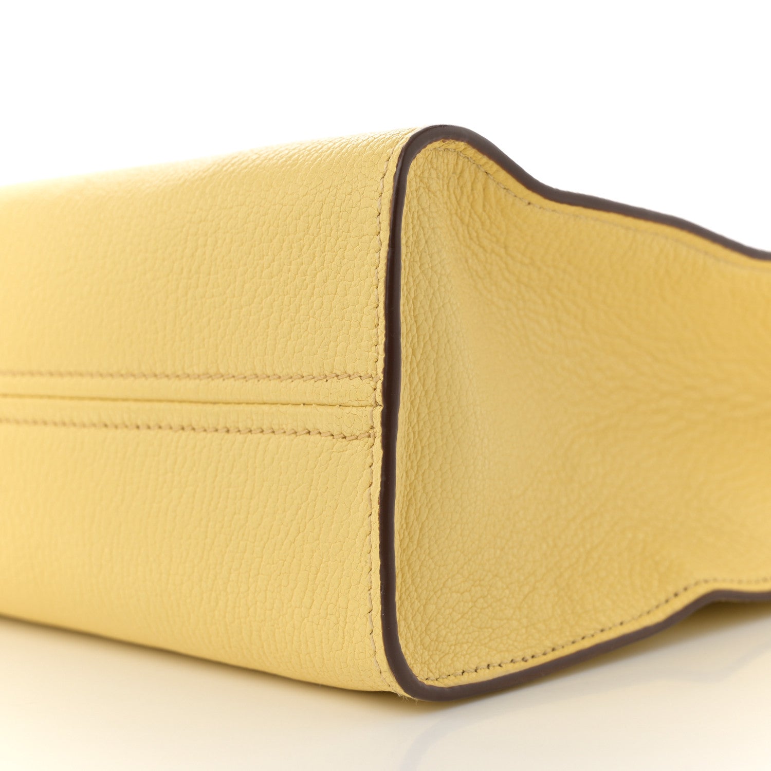 Miu Miu Goatskin Logo Embossed Shopping Tote Limone 9 of 9