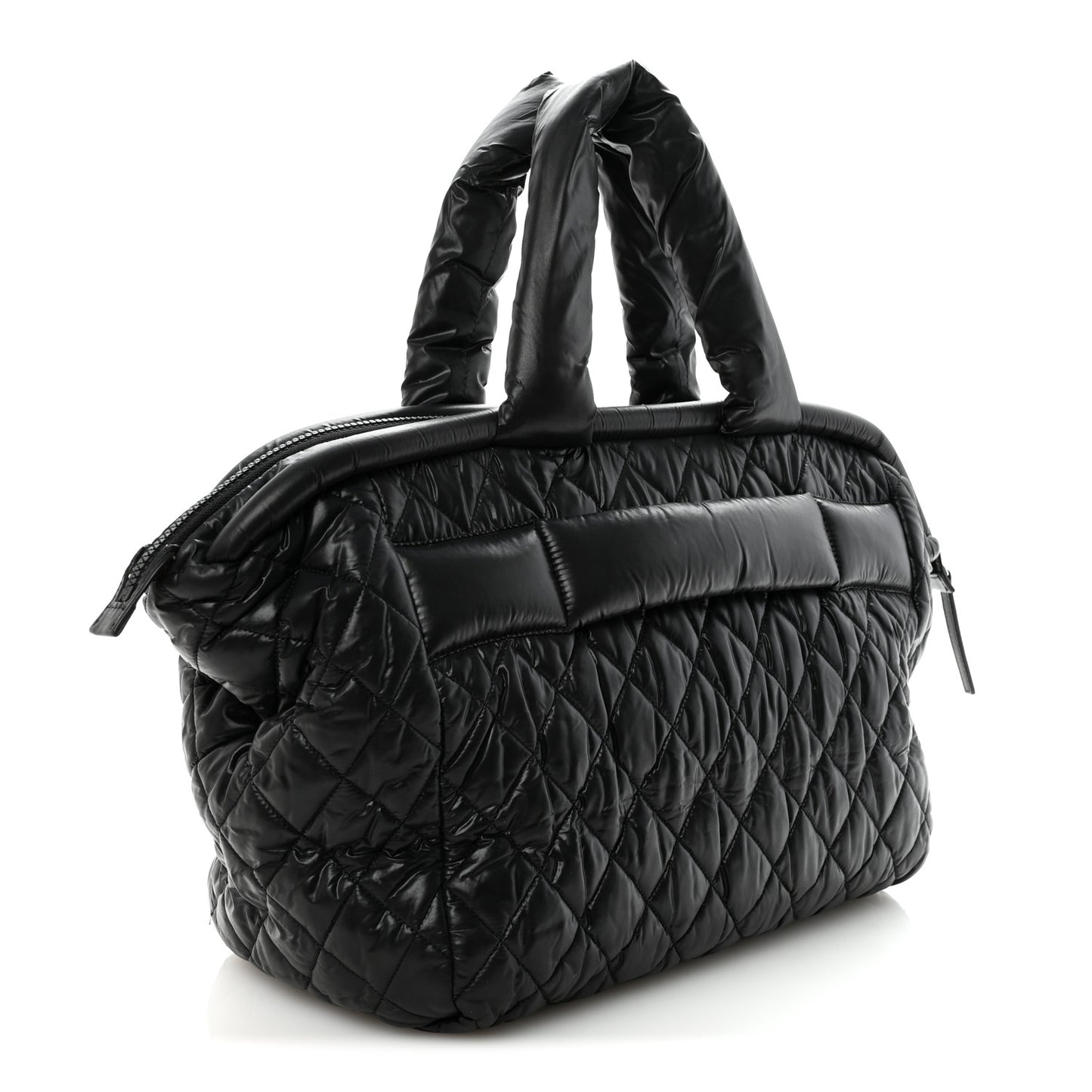 Nylon Quilted Medium Coco Cocoon Tote Black