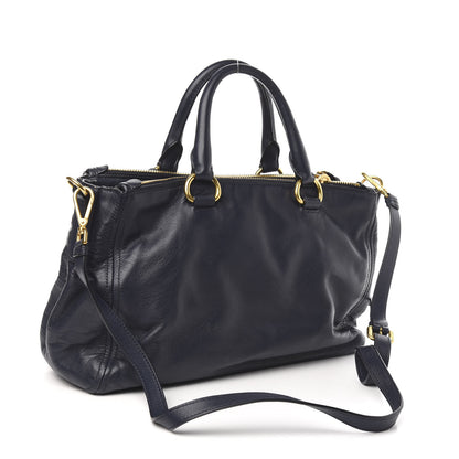 Prada Soft Calfskin Double Zip Shoulder Bag Baltico 4 of 11