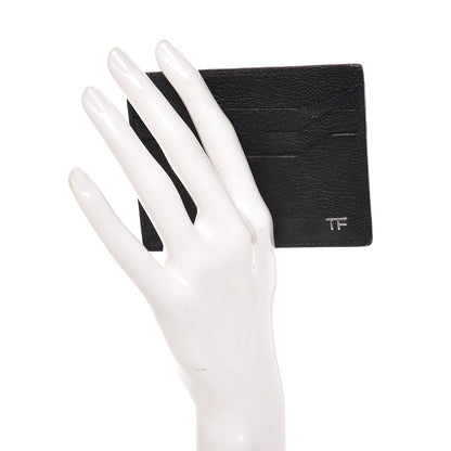 Tom Ford Grained Calfskin Open Side Card Holder Black 2 of 6