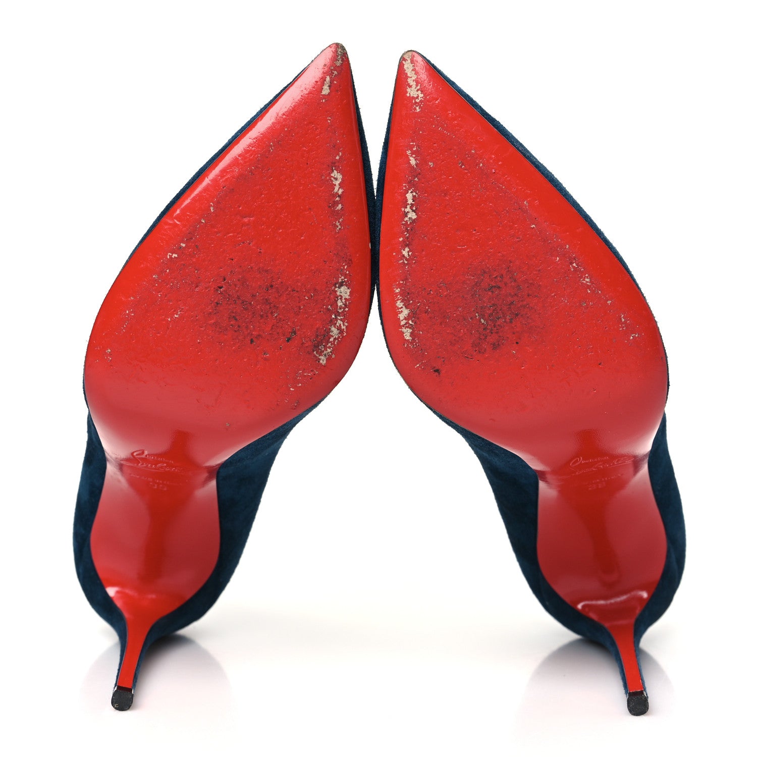 Christian Louboutin Veau Velours Pigalle Follies 100 Pumps 39 Blue Khol 6 of 10