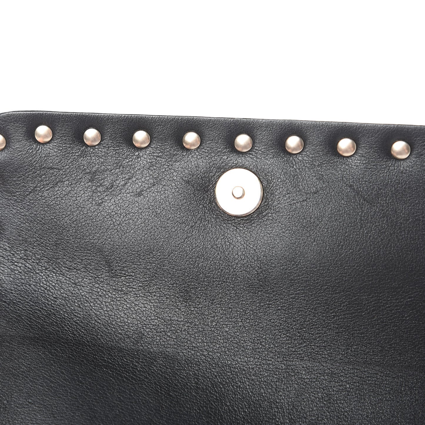 Vitello Rockstud Flap Crossbody Bag Black