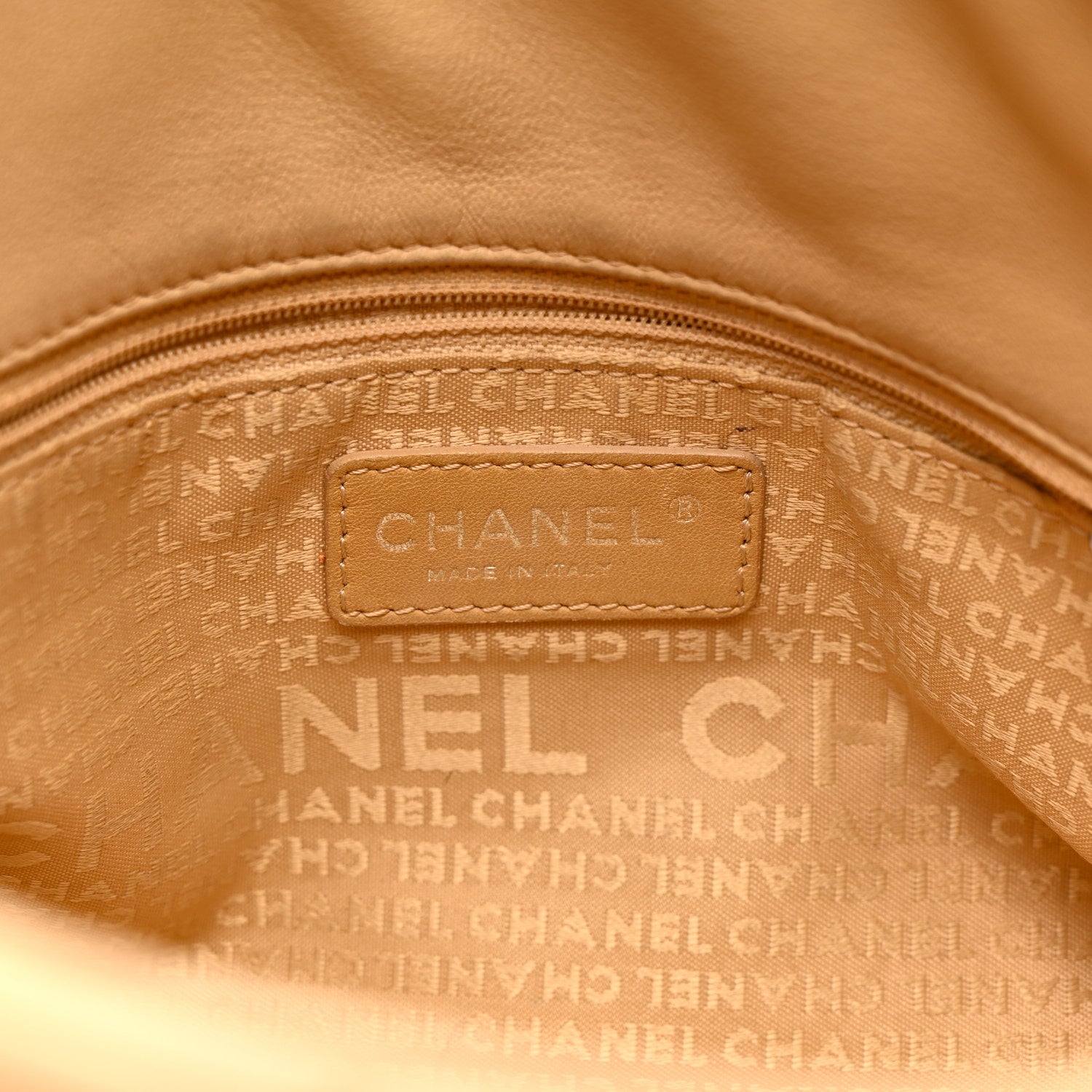 Chanel Lambskin Stitched Accordion Tote Beige 6 of 17
