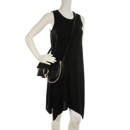 Chloe Suede Calfskin Small Faye Shoulder Bag Black 2 of 7