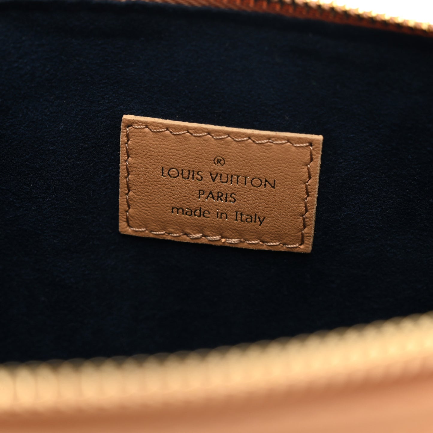 Lambskin Embossed Monogram Coussin PM Camel