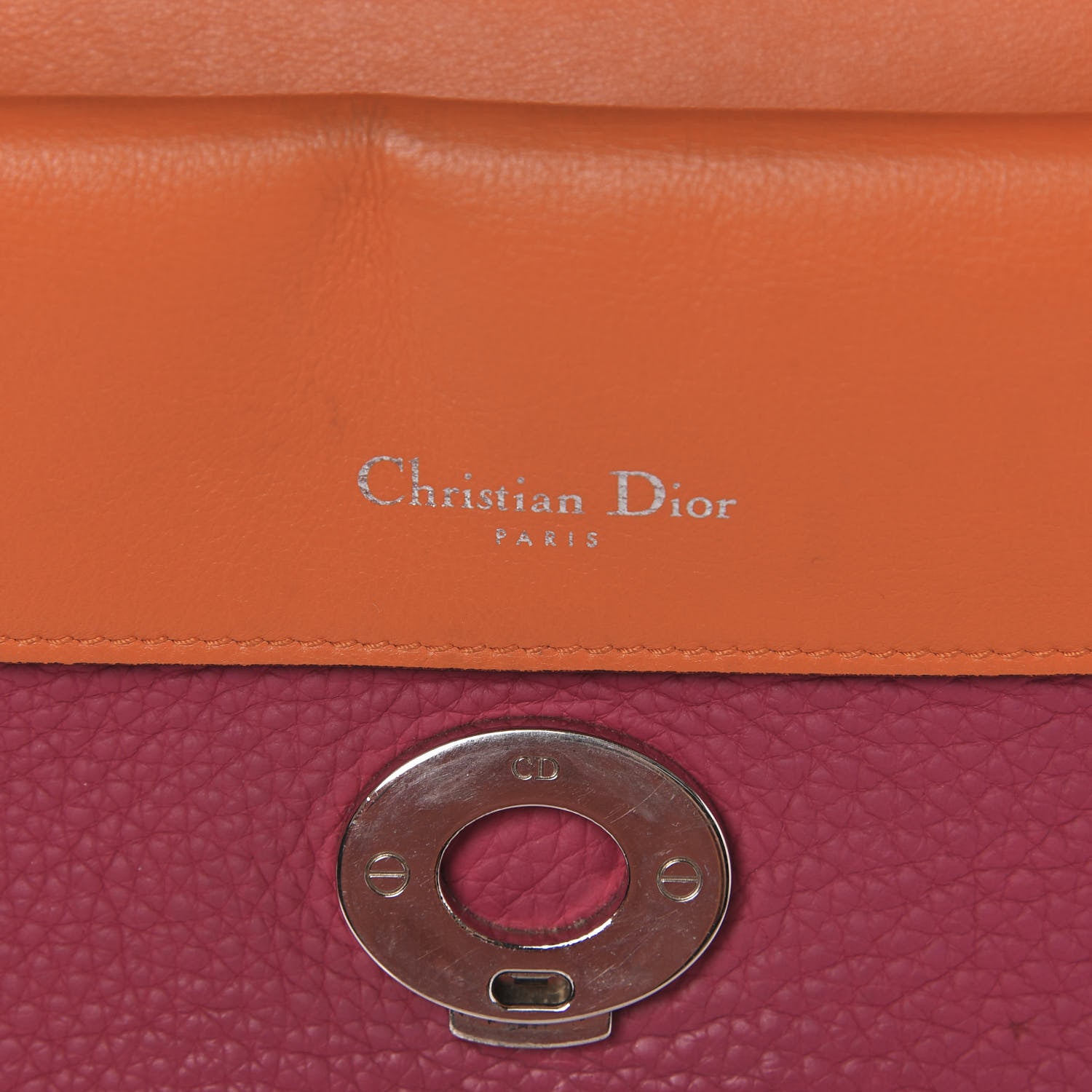 Christian Dior Bullcalf Small Be Dior Flap Fraise Tangerine 7 of 17