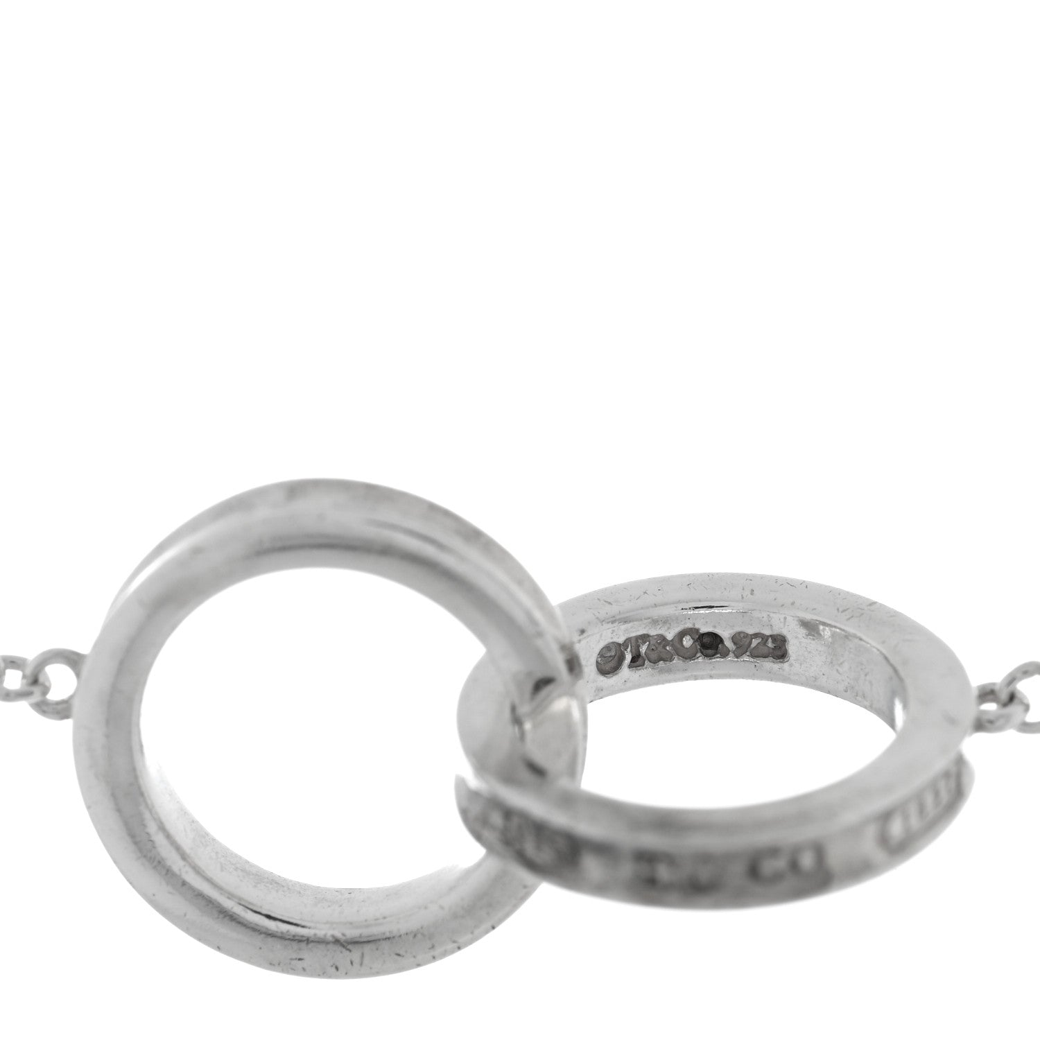 Tiffany Sterling Silver 1837 Interlocking Circles Station Long Necklace 4 of 4