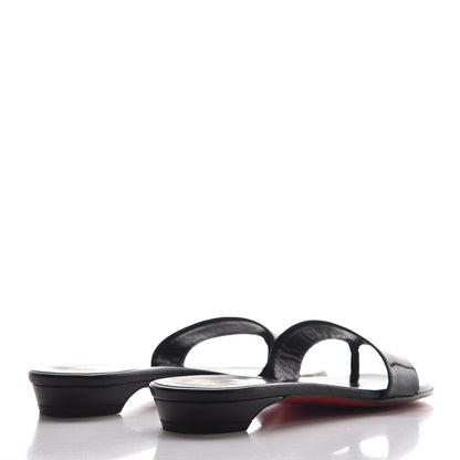 Christian Louboutin Patent Flat Slide Sandals 37 Black 6 of 13
