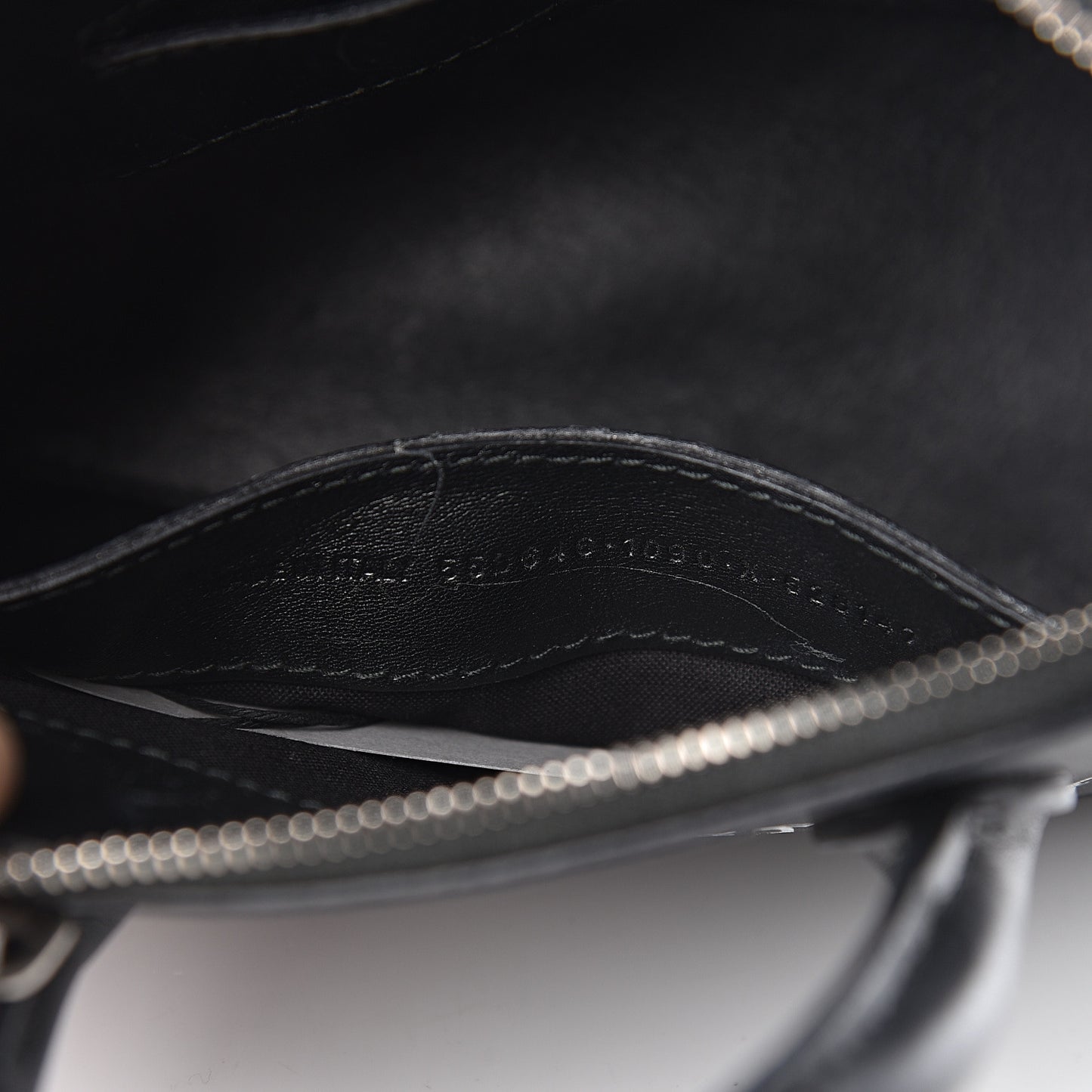 Calfskin Gothic Logo XXS Ville Top Handle Bag Black White