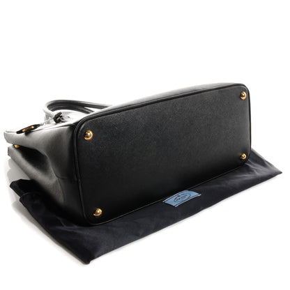 Prada Saffiano Lux Double Zip Medium Tote Nero Black 4 of 9