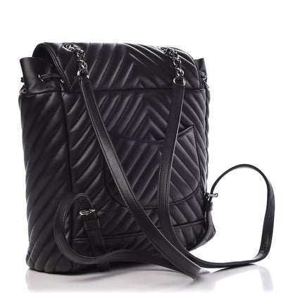 Chanel Calfskin Chevron Quilted Large Urban Spirit Backpack Black 3 of 8