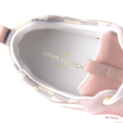 Louis Vuitton Suede Damier Azur Run Away Sneakers 38 Pink 7 of 8