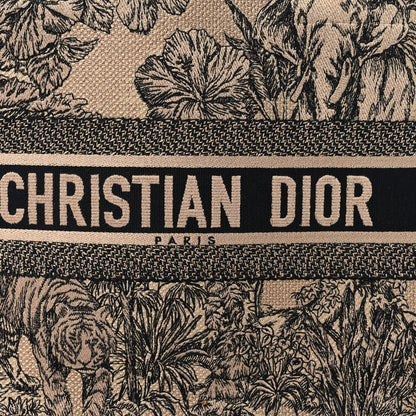Christian Dior Canvas Embroidered Medium Dioriviera Toile De Jouy Book Tote Black 8 of 14