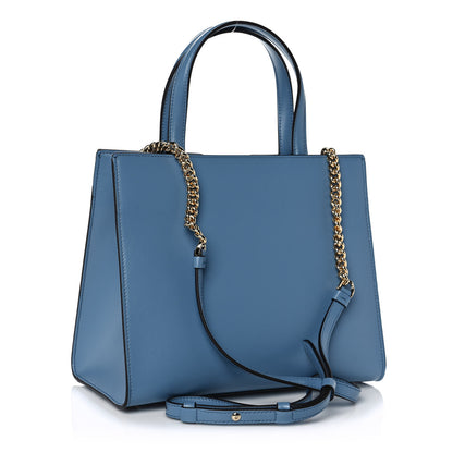 Salvatore Ferragamo Calfskin Medium Vara Bow Top Handle Tote Chambray 3 of 9