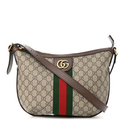 Gucci GG Supreme Monogram Web Small Ophidia Half Moon Hobo Brown 1 of 15
