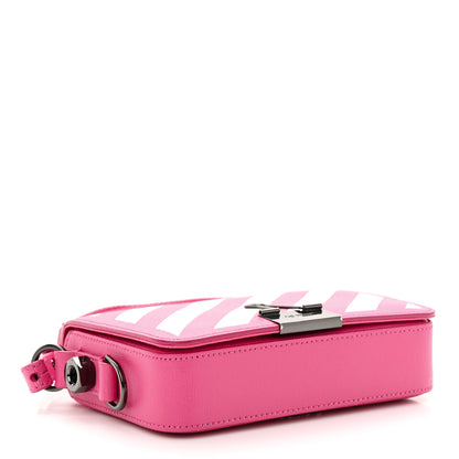 Off-White Saffiano Striped Diag Binder Clip Bag Pink White 4 of 14