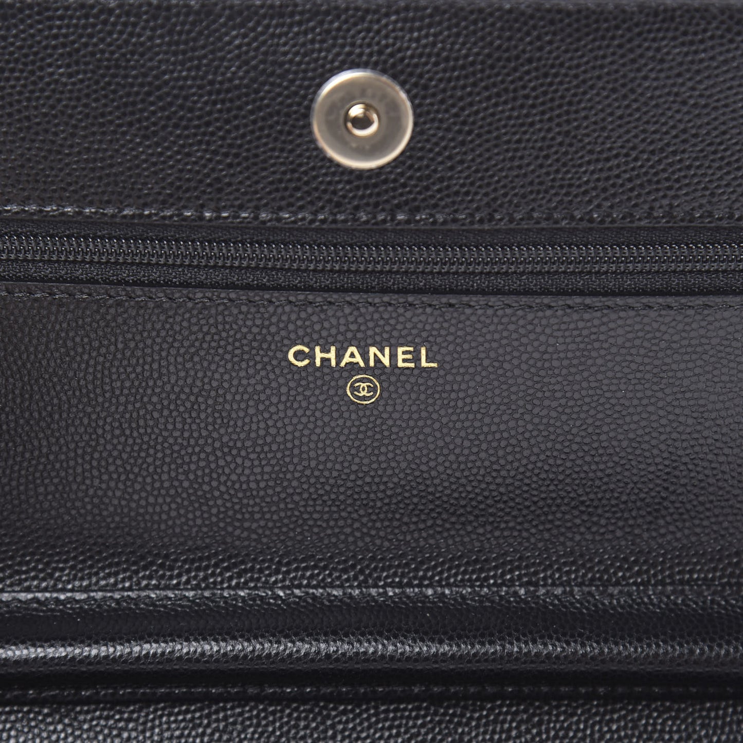 Caviar Quilted French New Wave Chain CC Wallet On Chain WOC Black