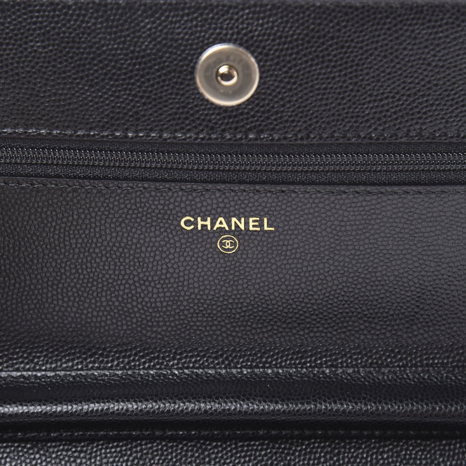 Chanel Caviar Quilted French New Wave Chain CC Wallet On Chain WOC Black 6 of 12