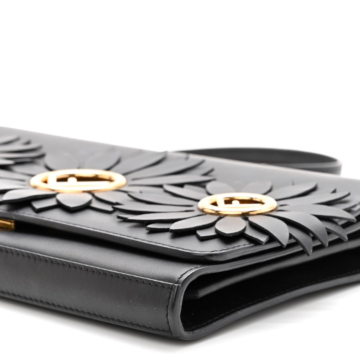 Vitello Liberty Century F is Fendi Floral Embellished Wallet On Chain Black