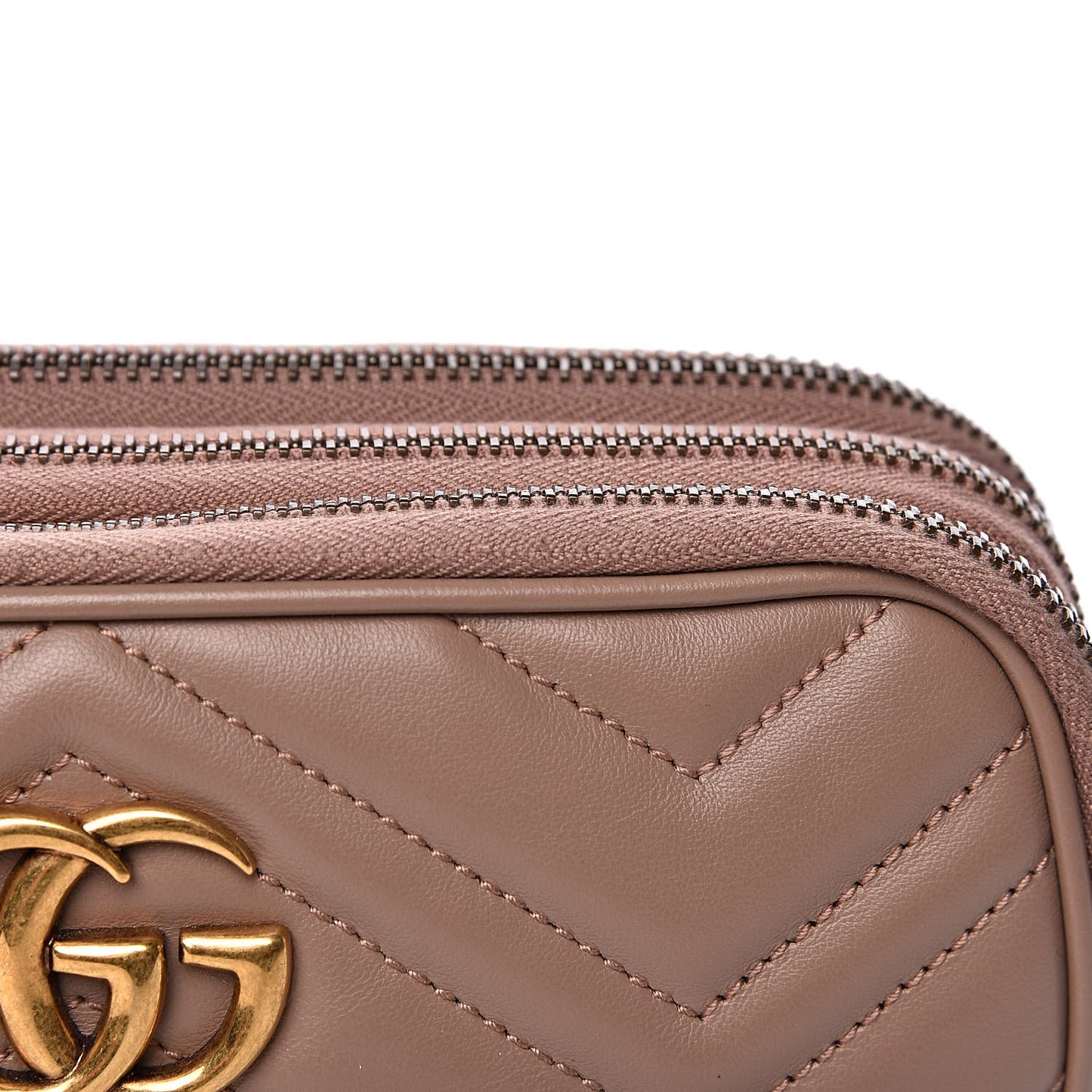 Calfskin Matelasse Mini GG Marmont Chain Crossbody Bag Porcelain Rose