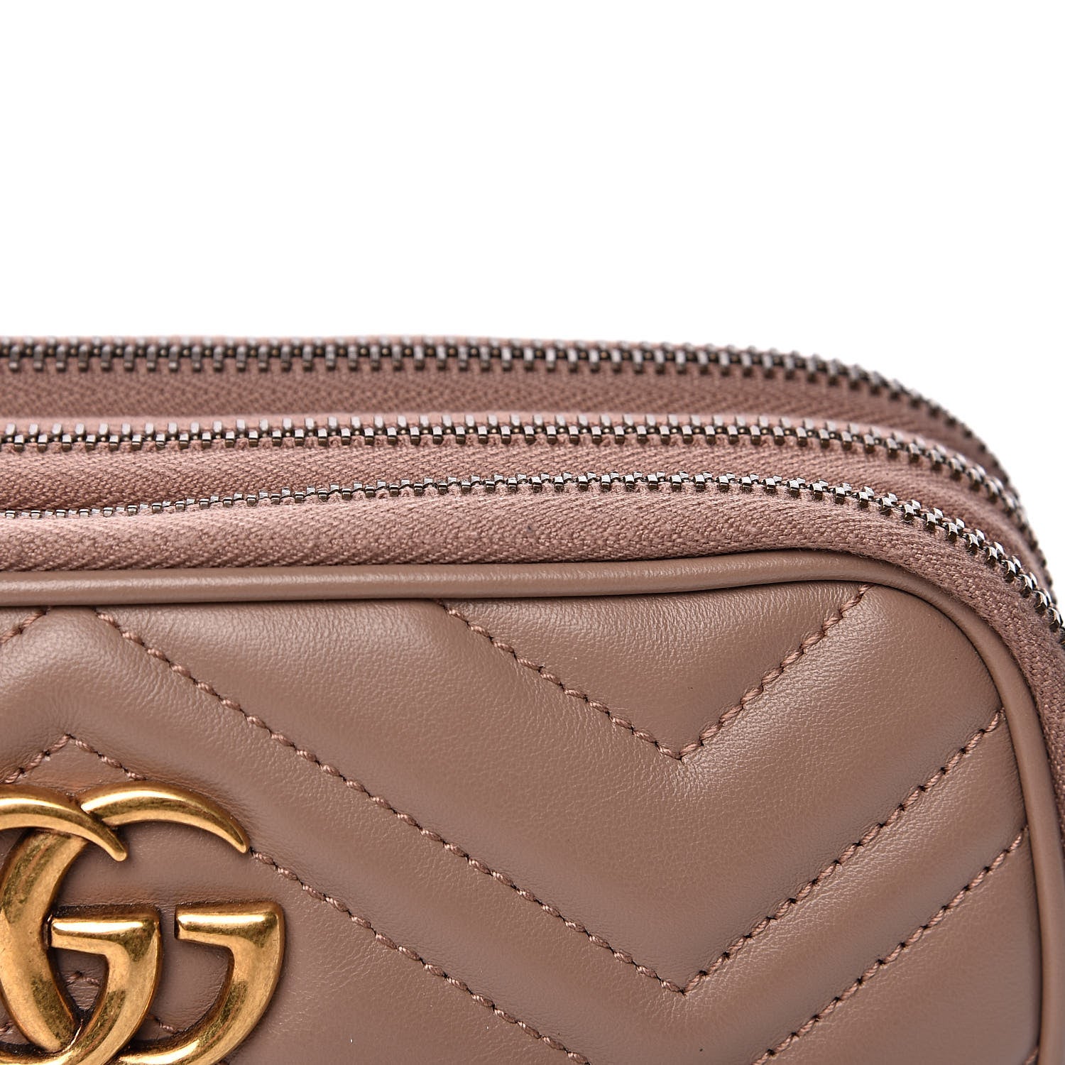 Gucci Calfskin Matelasse Mini GG Marmont Chain Crossbody Bag Porcelain Rose 11 of 12