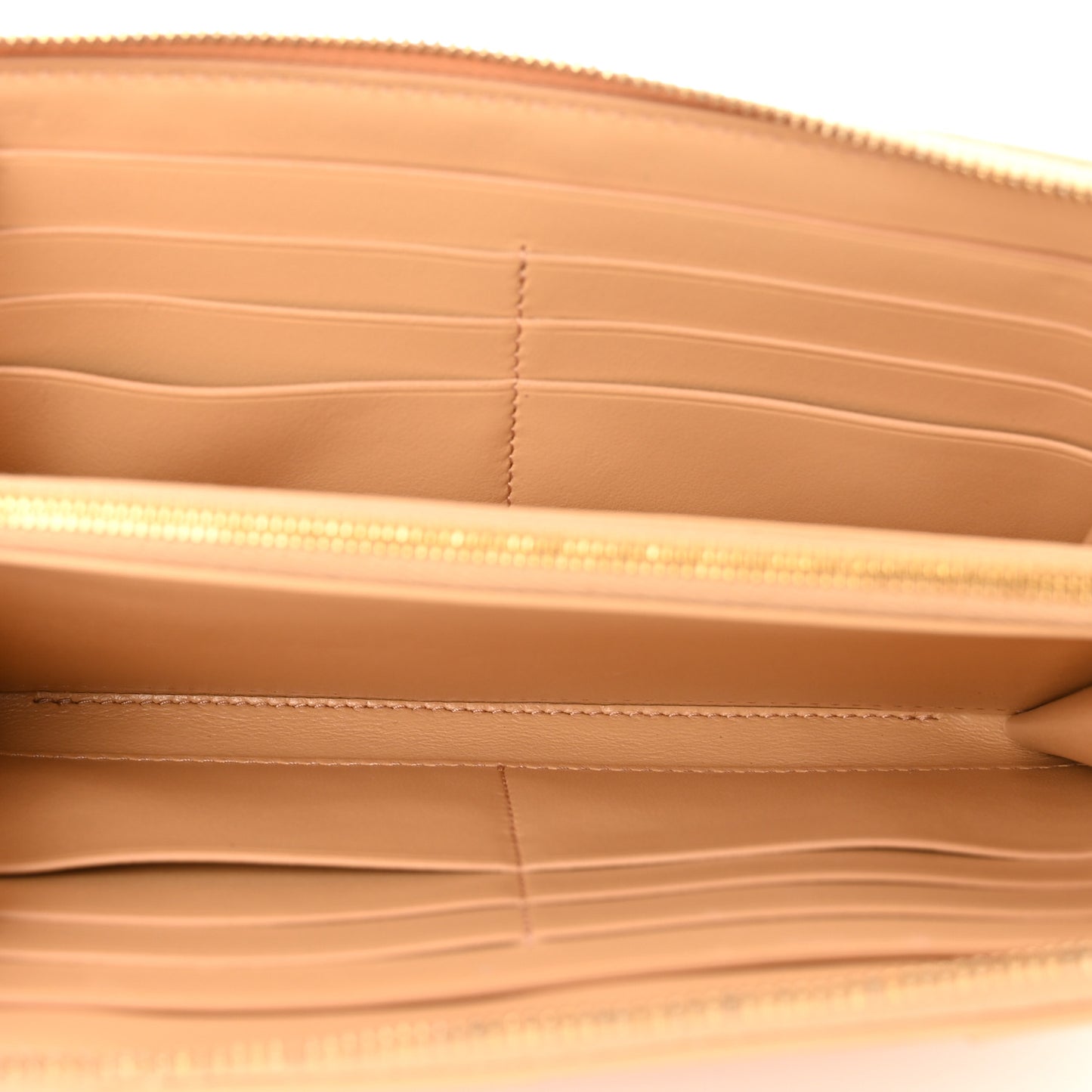 Nappa Maxi Intrecciato Zip Around Wallet Almond