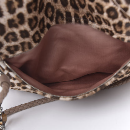 Miu Miu Pony Hair Leopard Crystal Flap Clutch Brown 7 of 10