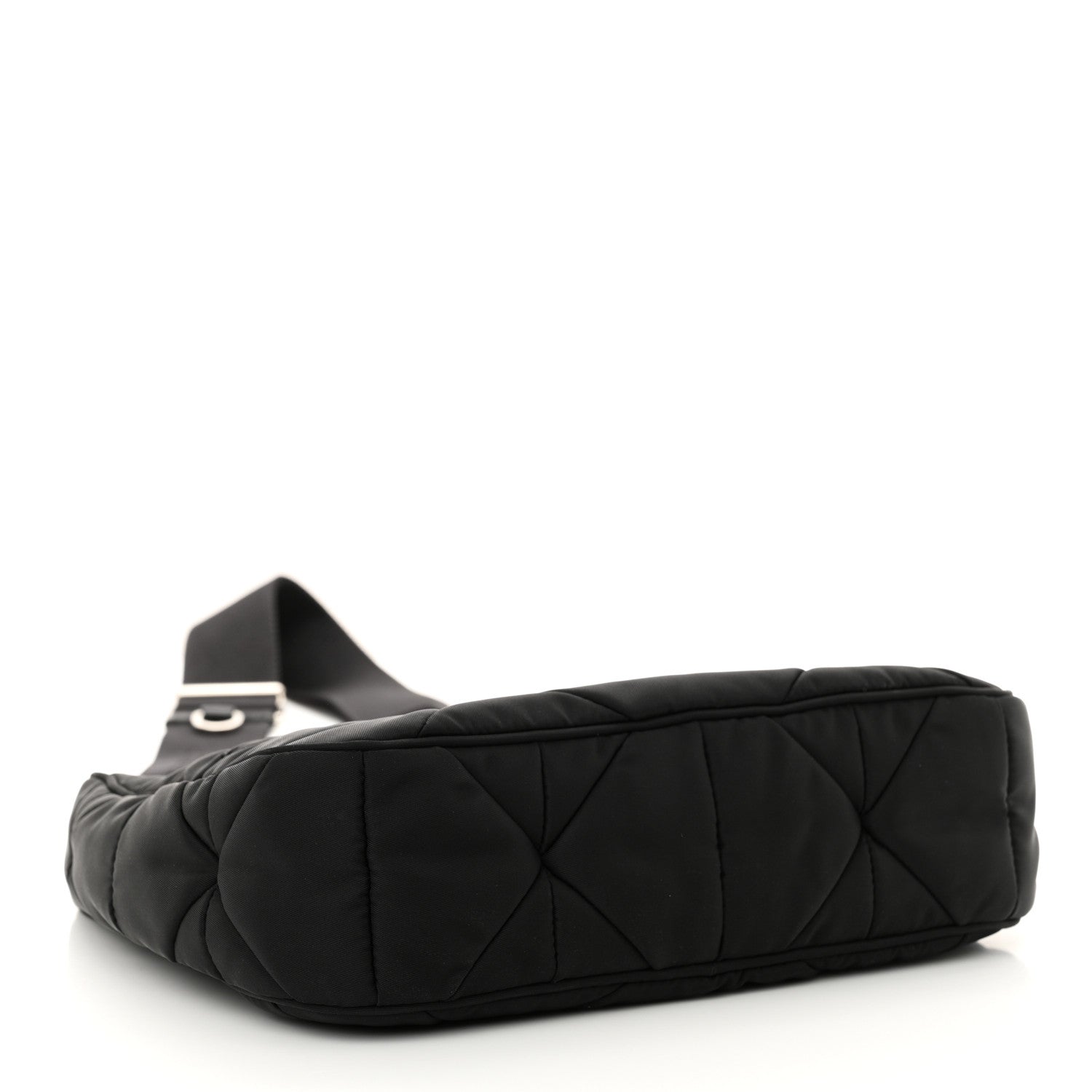 Prada Re-Nylon Triangle Padded Patchwork Shoulder Bag Black 4 of 10