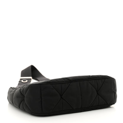 Prada Re-Nylon Triangle Padded Patchwork Shoulder Bag Black 4 of 10