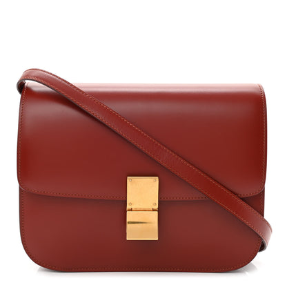 Celine Box Calfskin Medium Classic Box Flap Bag Dark Brick 1 of 11