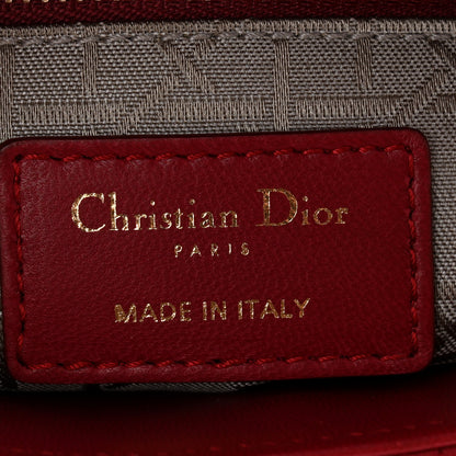 Christian Dior Lambskin Cannage Mini Lady Dior Red 6 of 11