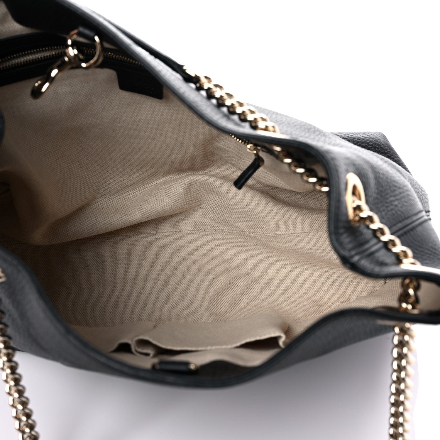 Gucci Pebbled Calfskin Medium Soho Chain Shoulder Bag Black 5 of 12