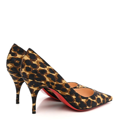 Christian Louboutin Nappa Silk Leopard Clare 80 Pumps 37 Marron 4 of 8