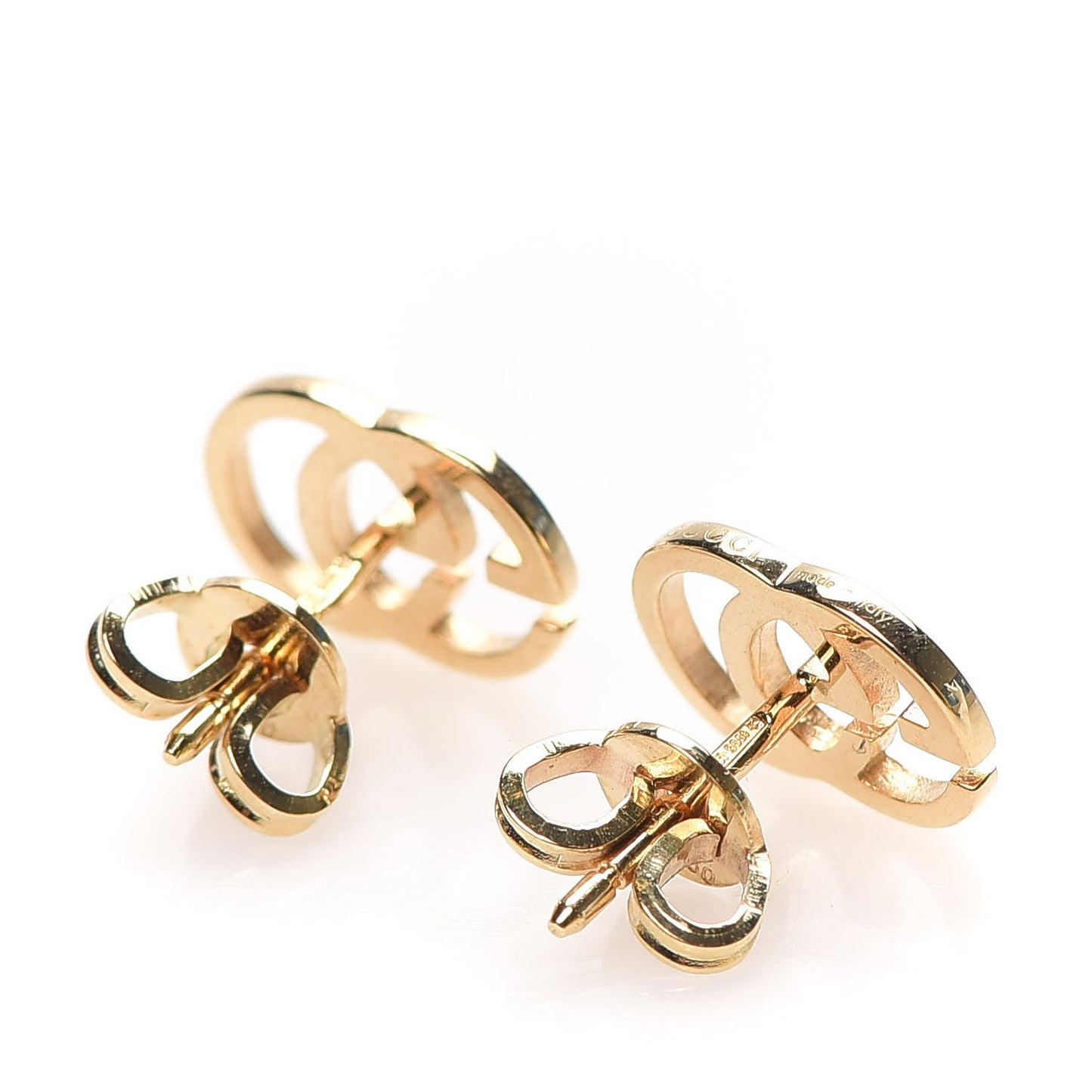 18K Yellow Gold GG Tissue Stud Earrings