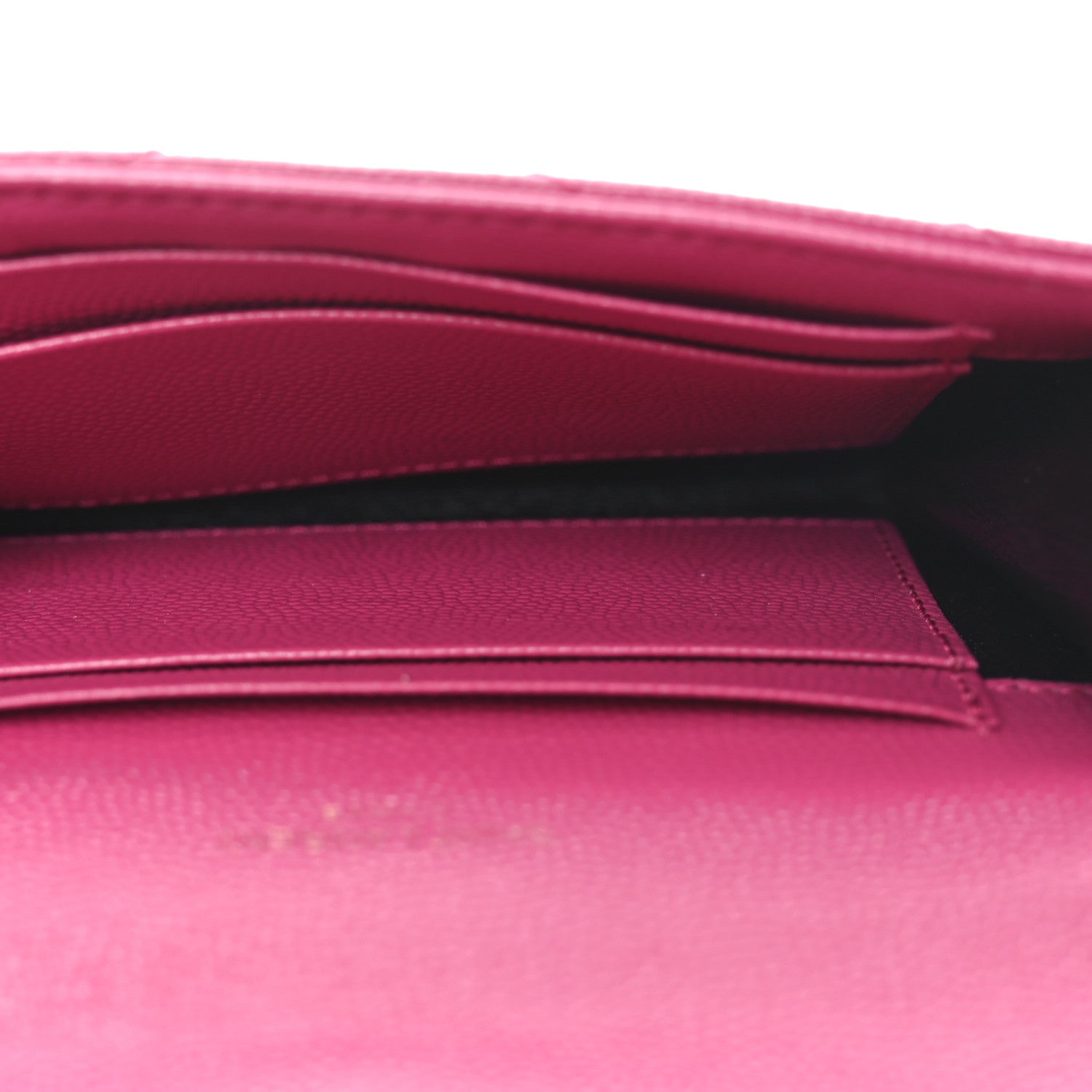 Saint Laurent Grain De Poudre Matelasse Chevron Small Monogram Envelope Wallet Bubblegum 5 of 7