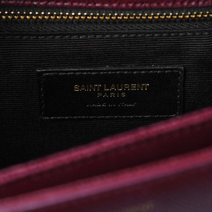Saint Laurent Textured Calfskin Medium Classic Monogram Universite Bag Dark Red 7 of 8