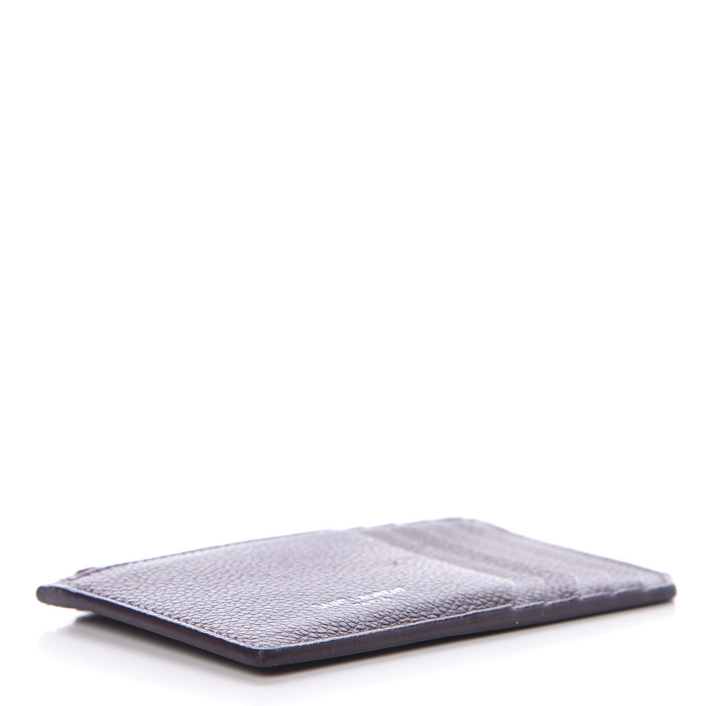 Grained Calfskin 5 Fragments Zip Pouch Card Holder Amaranto