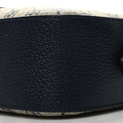 Gucci GG Supreme Monogram Textured Dollar Calfskin Web Small Ophidia Camera Bag Beige Blue 10 of 11