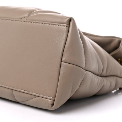 Saint Laurent Lambskin Quilted Medium Loulou Puffer Monogram Chain Satchel Dusty Grey 10 of 10