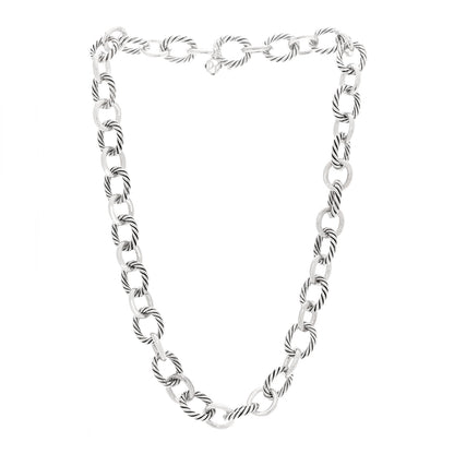 David Yurman Sterling Silver 12mm Large Oval Link Necklace 3 of 5