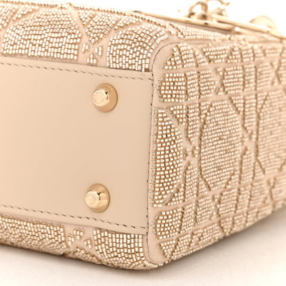 Christian Dior Lambskin Cannage Beaded Embroidered Mini Lady Dior Caramel Beige 10 of 10