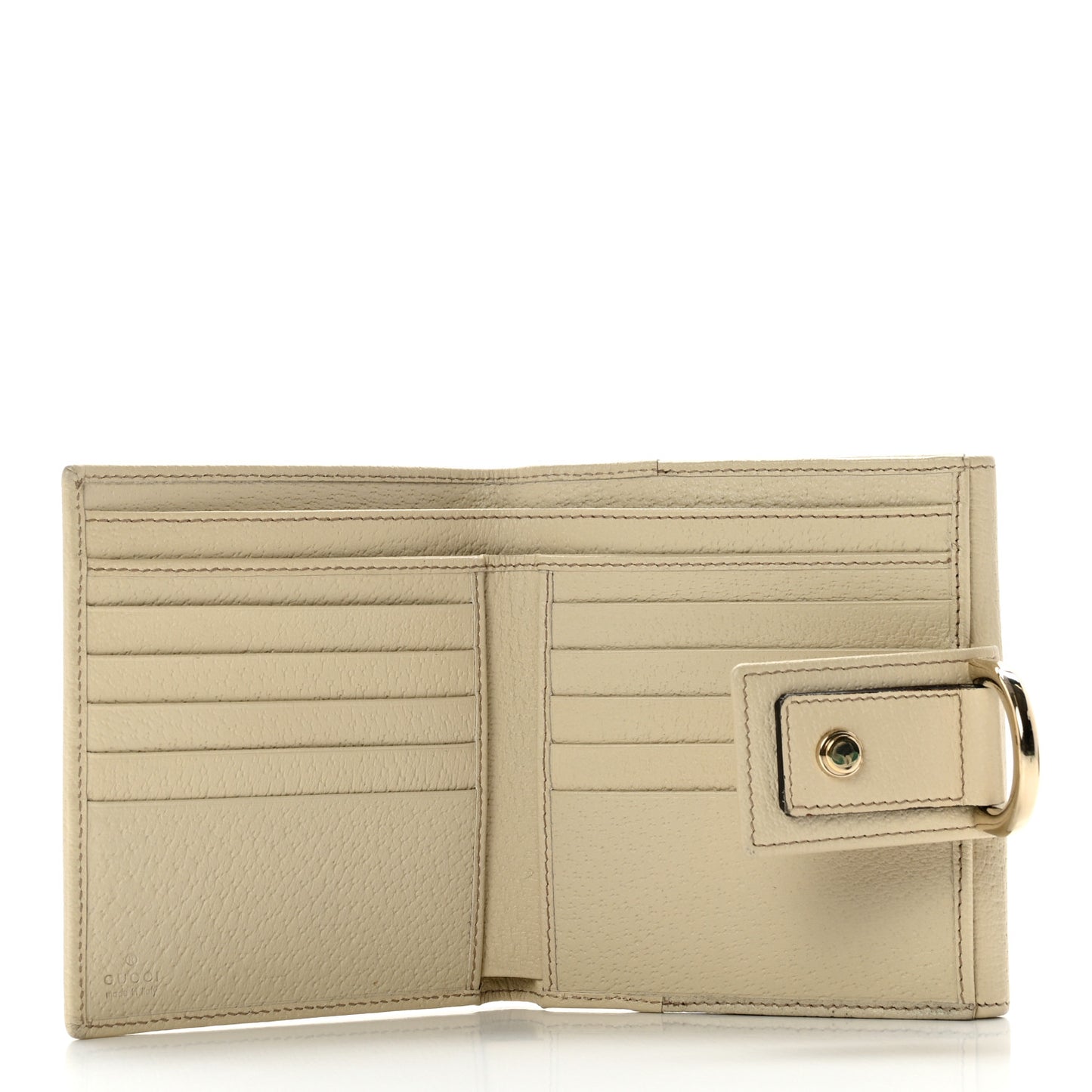 Calfskin Abbey Compact Wallet Off White
