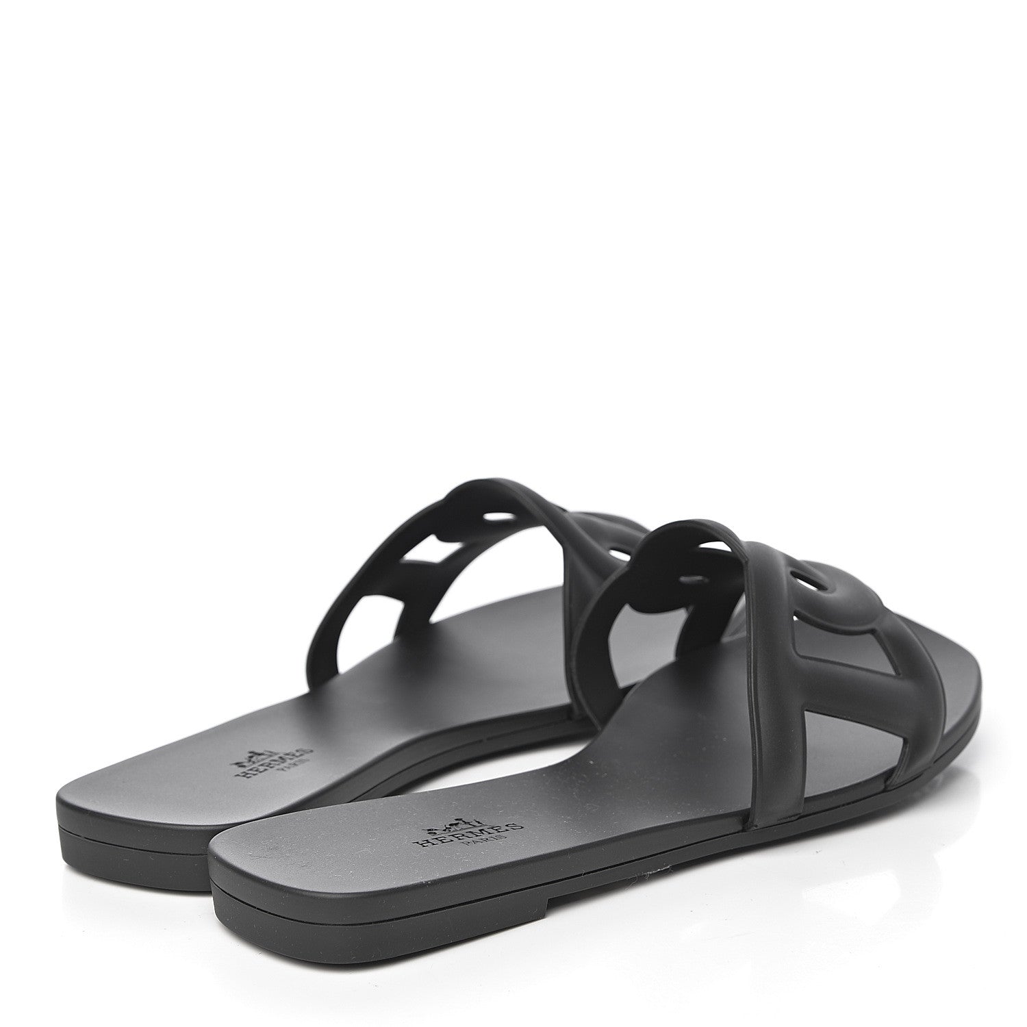 Hermes Rubber Aloha Sandals 38 Black 4 of 8