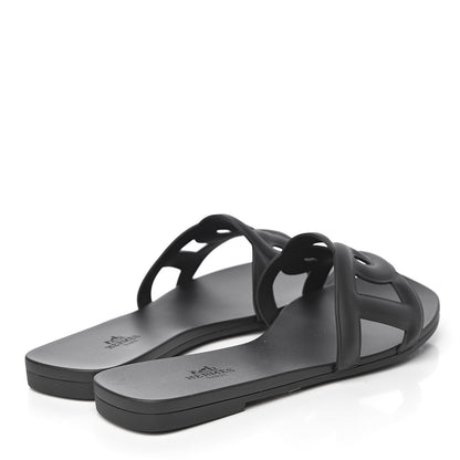 Hermes Rubber Aloha Sandals 38 Black 4 of 8