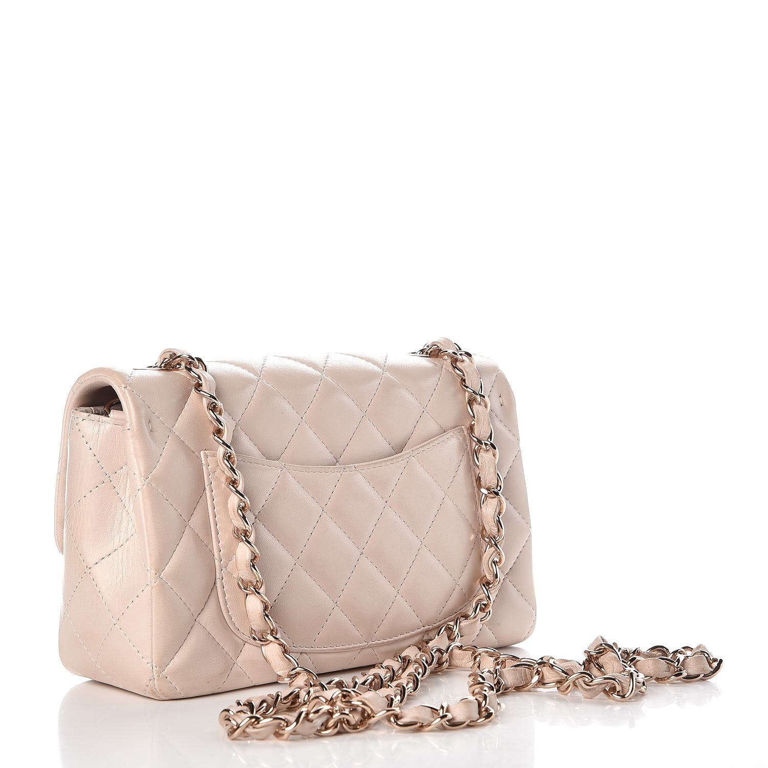 Chanel Lambskin Quilted Mini Rectangular Flap Light Pink 3 of 18